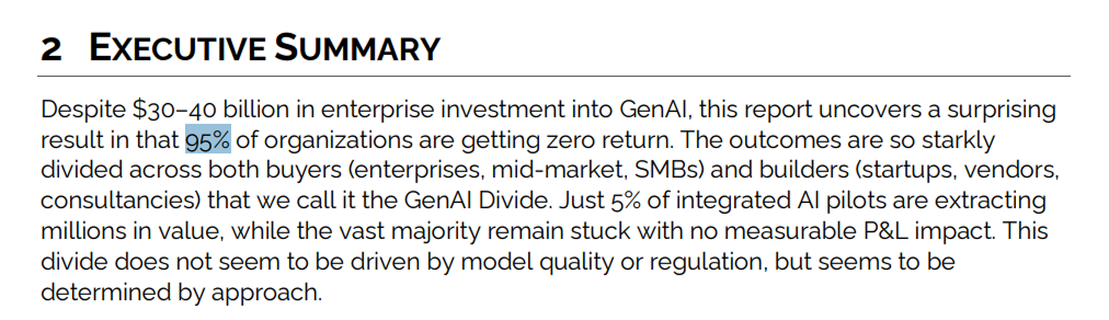 MIT The GenAI Divide: State of AI in Business 2025 보고서
