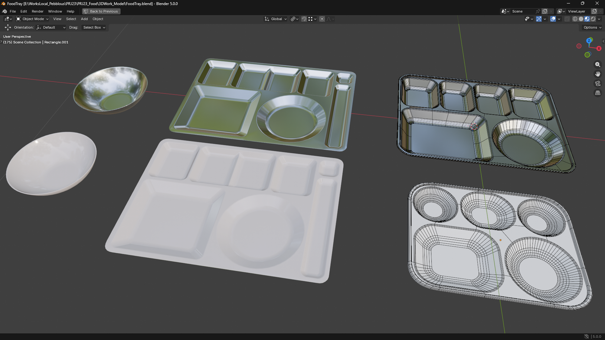 식판 모양 데이터 생성 - 페블러스의 기술을 활용하여 생성한 식단 모니터링 서비스를 위한 합성데이터 이미지로, 합성데이터 생성 시 컴퓨터그래픽스와 생성형 AI 기술을 융합하여 활용하였습니다